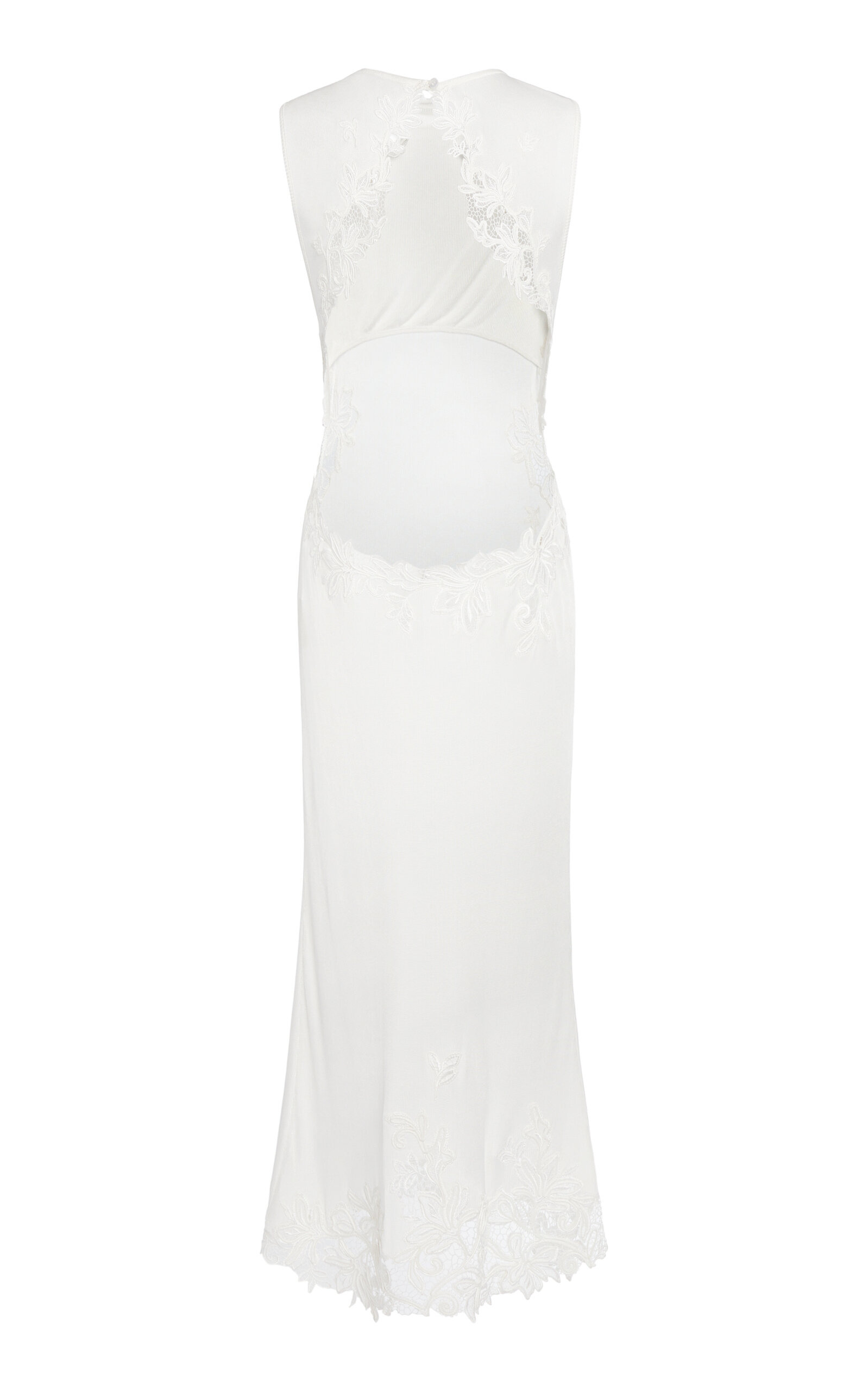 Embroidered Knit Midi Dress white - 7