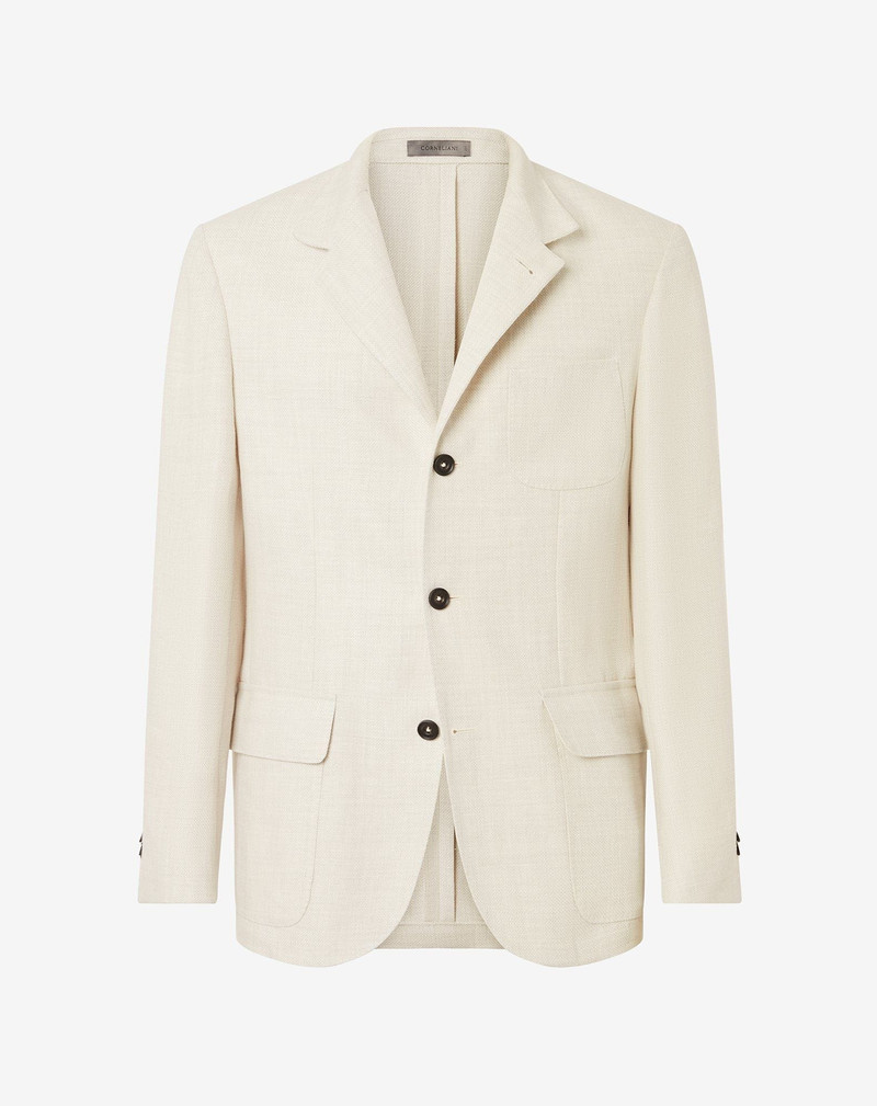 Ivory wool and linen jacket 1