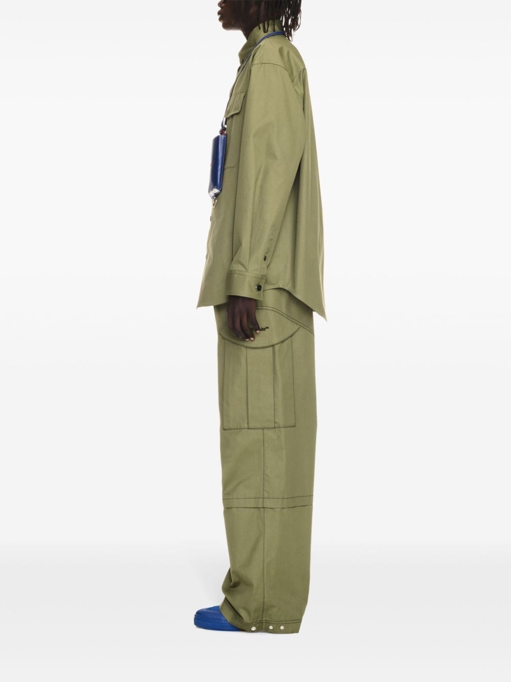 embroidered cargo straight trousers - 3