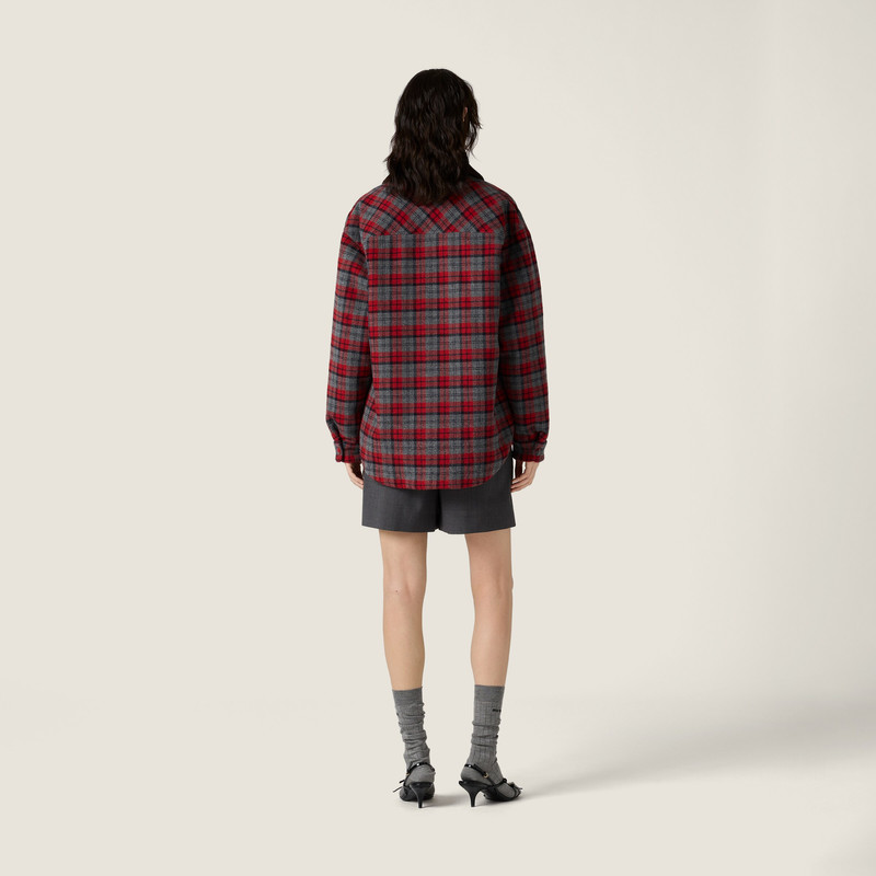 Medium-weight plaid check down jacket 3