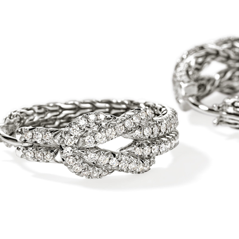 JOHN HARDY Love Knot Earrings, Sterling Silver, Diamonds, 22MM outlook