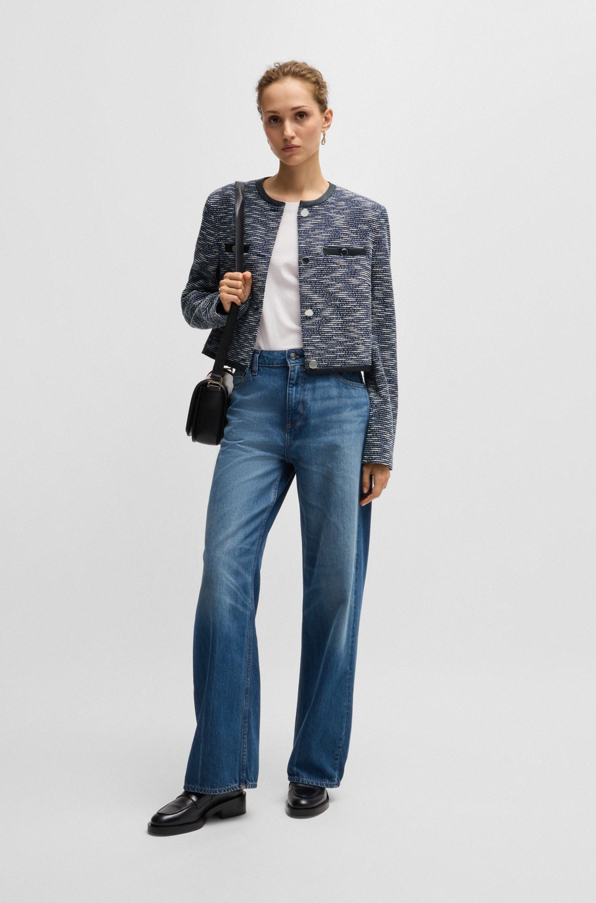 CROPPED JACKET IN COTTON TWEED - 3