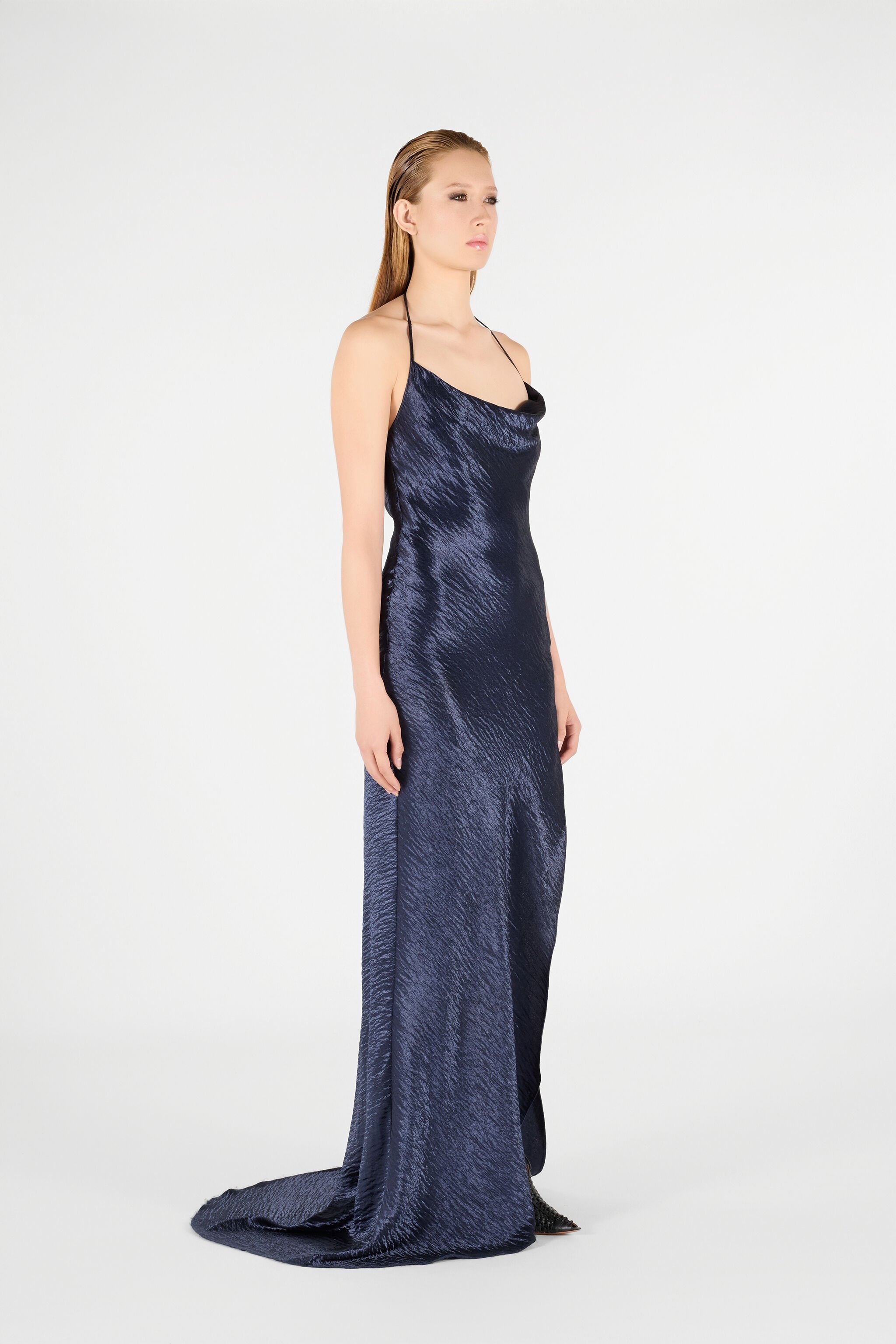 Long Dress with Cowl Neck - 3