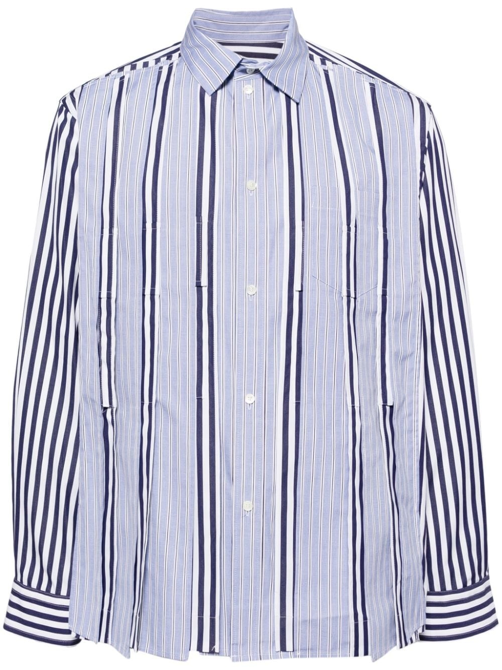 striped button-up shirt - 1