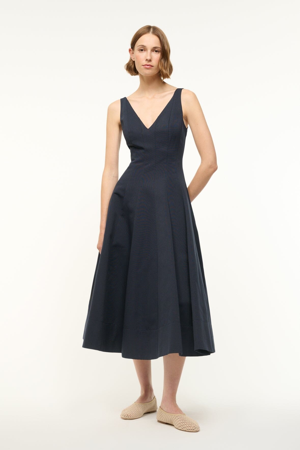 STAUD MARIETA DRESS NAVY - 4