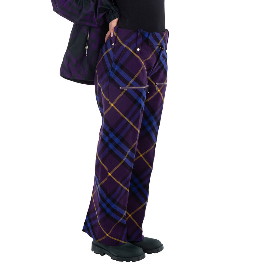 Burberry Ribbon Check Tailored Wool Trousers - 4