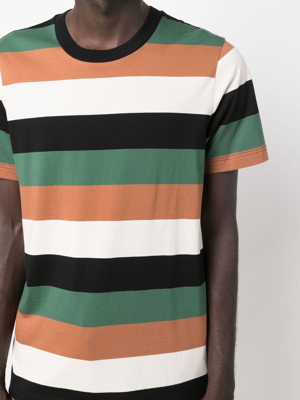 striped crew neck T-shirt - 5