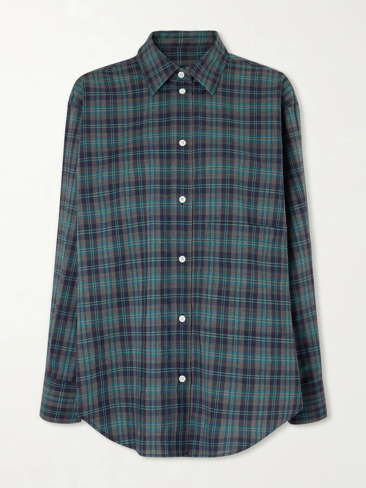 Checked Wool-blend Shirt - 1