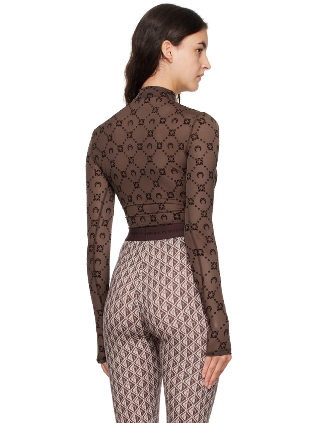 Brown Moonogram Turtleneck - 3
