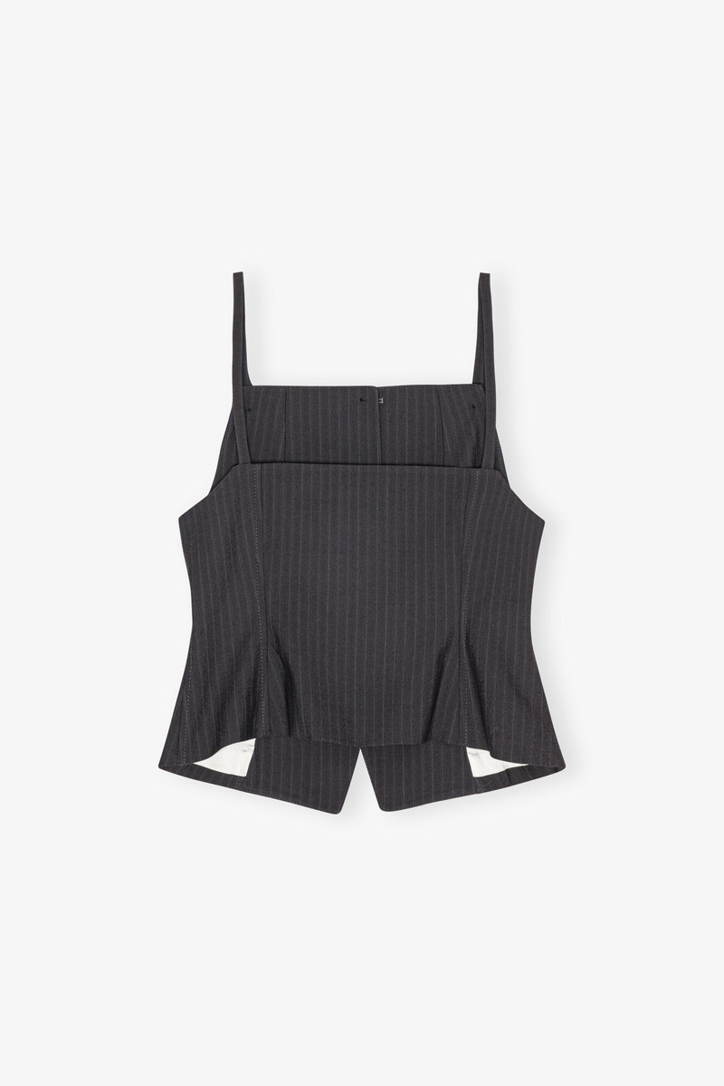 DARK GREY STRIPE SUITING VEST TOP 6