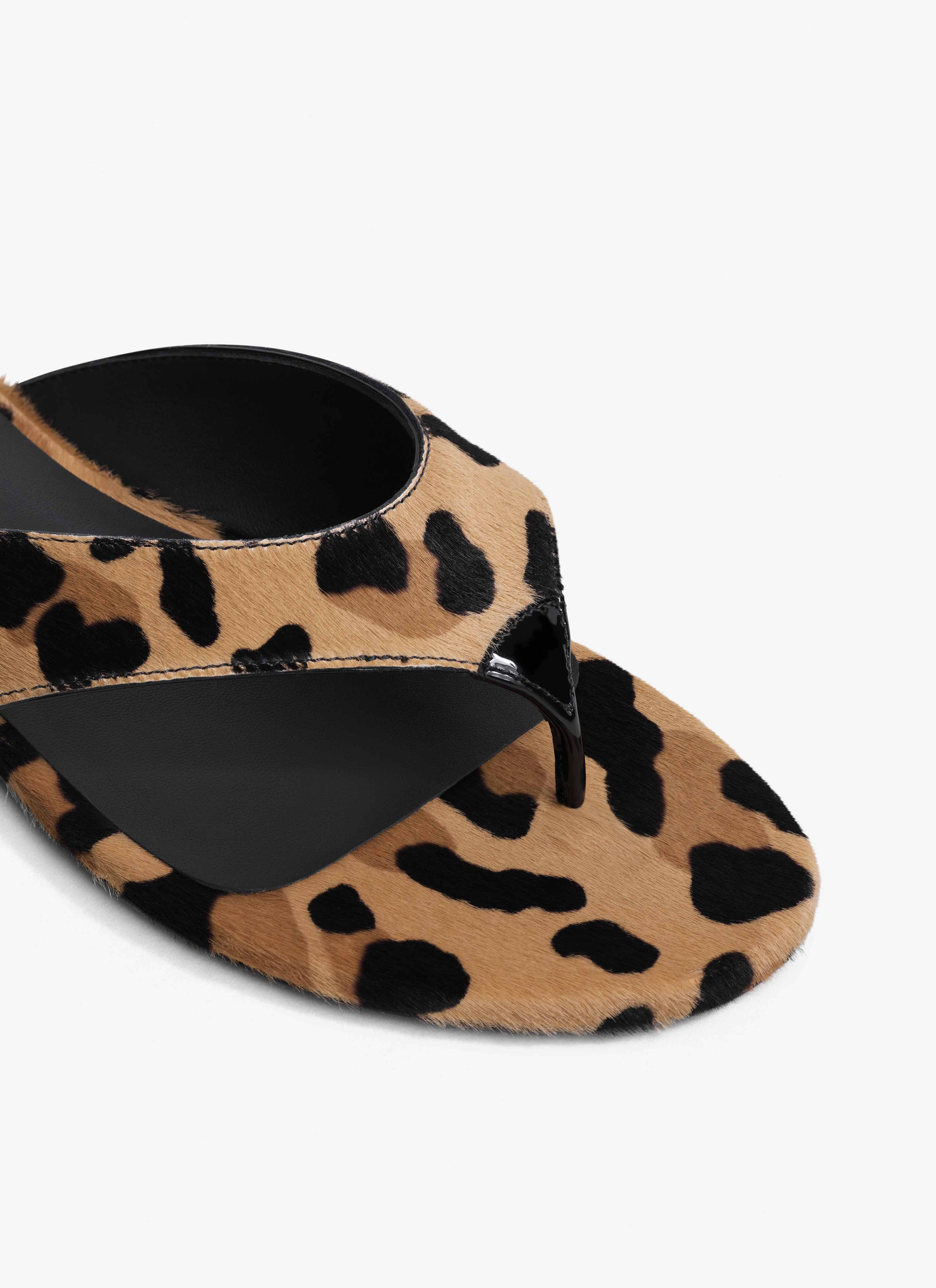 INFRADITO FLAT MULES IN LEOPARD HAIRCALF - 4