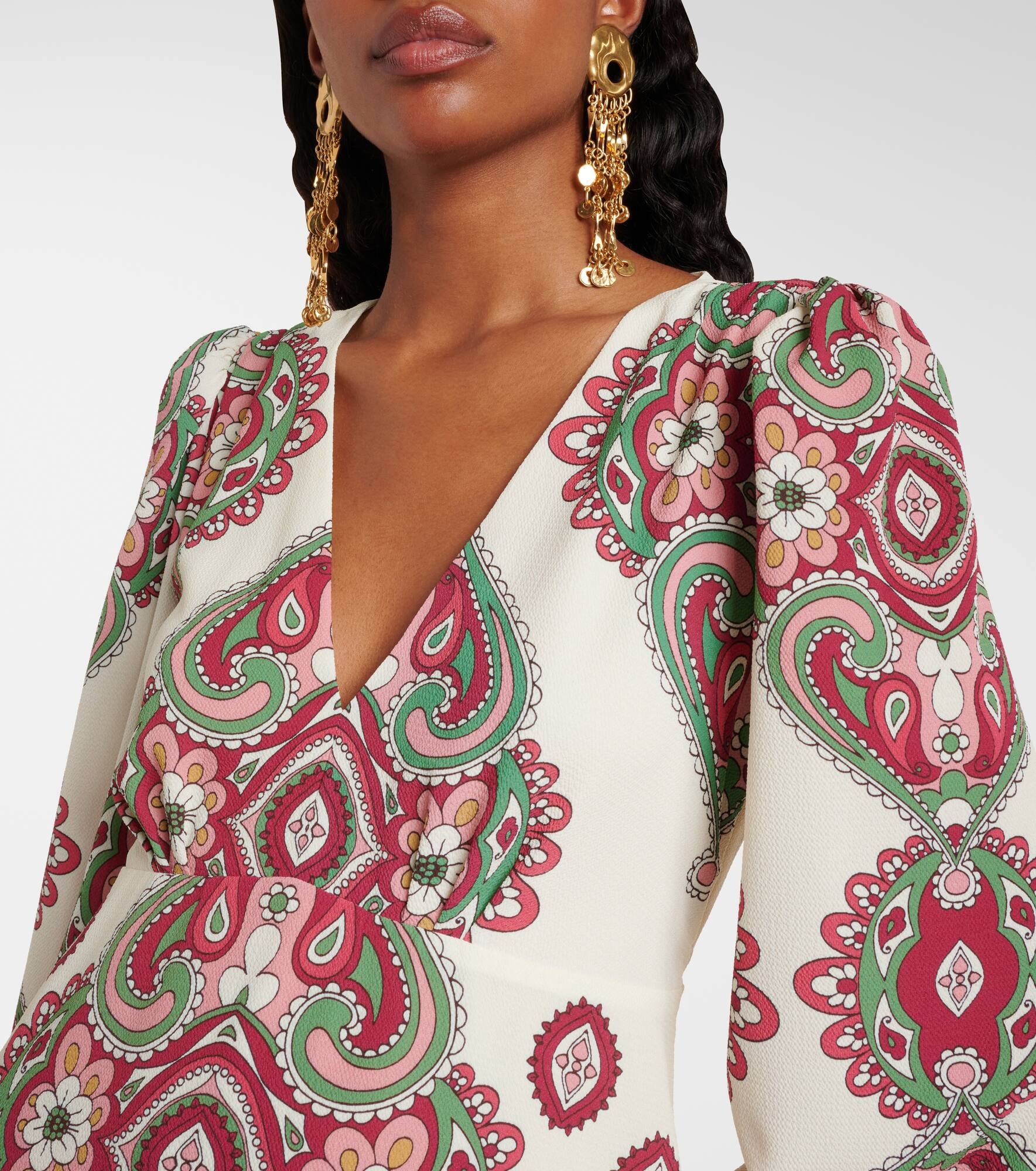Paisley midi dress - 4