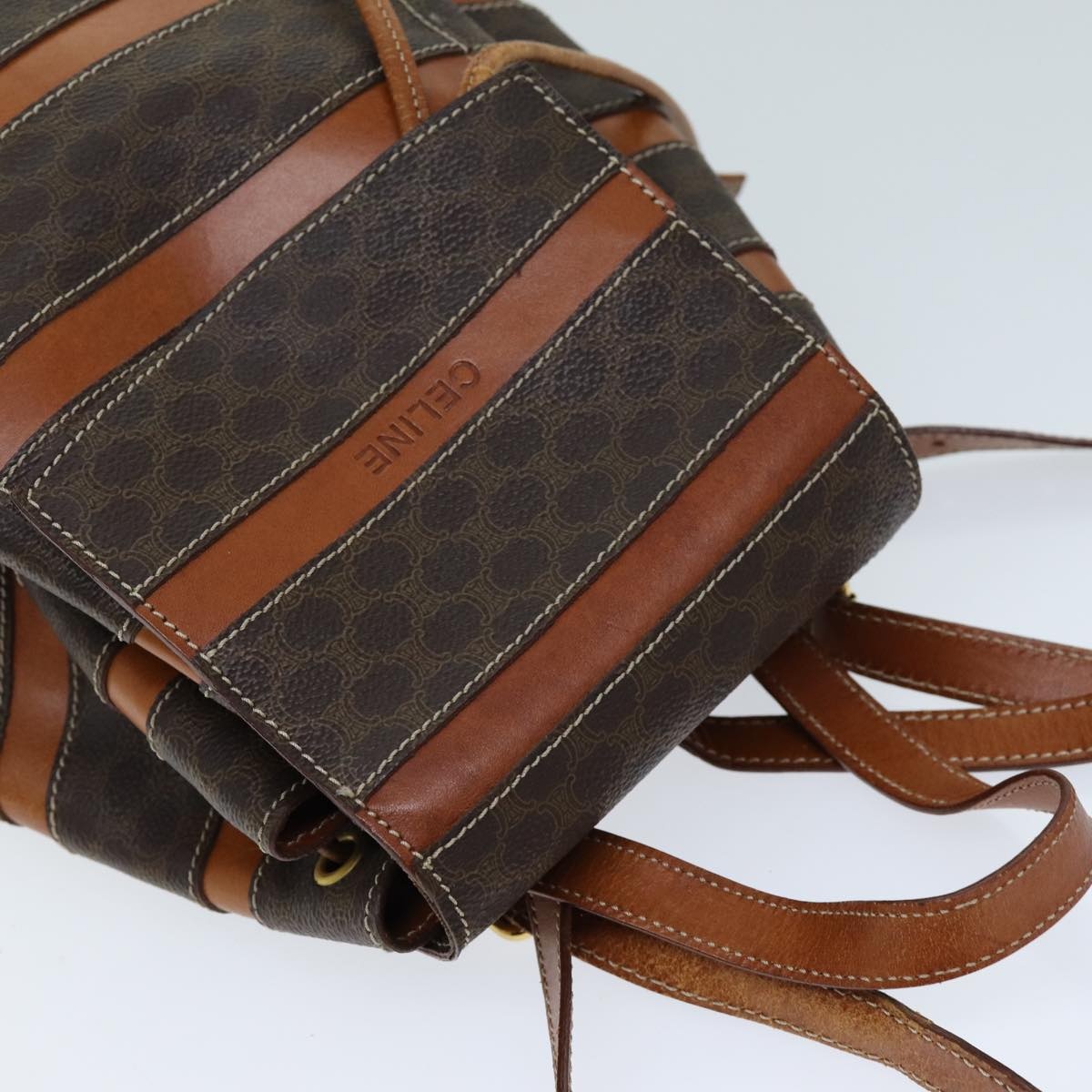 CELINE Macadam Canvas Backpack Pvc Brown - 4