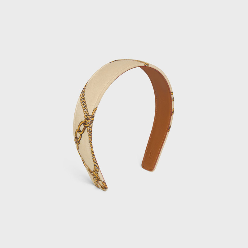 Celine Chains Headband in Silk and Calfskin 3