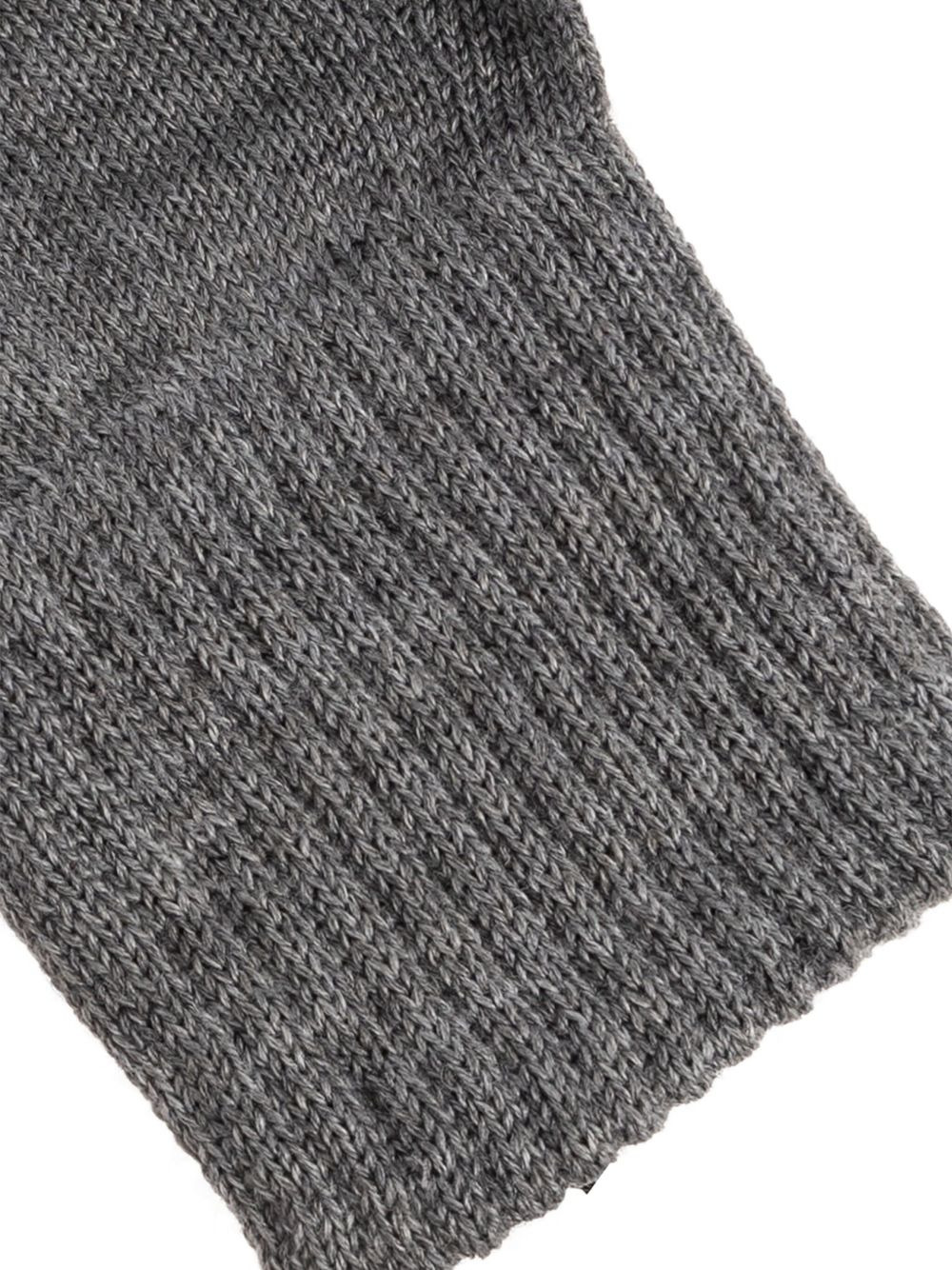 logo-embroidered ribbed gloves - 4