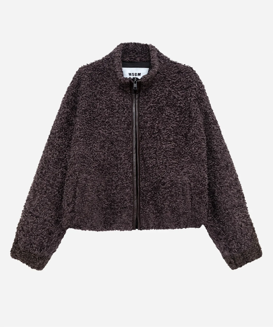 Faux shearling jacket with zip - 1