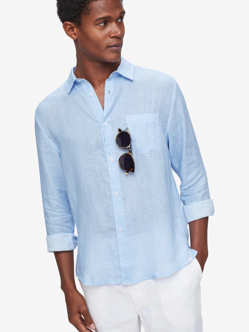 Men's Shirt Milan 15 Linen Blue - 2