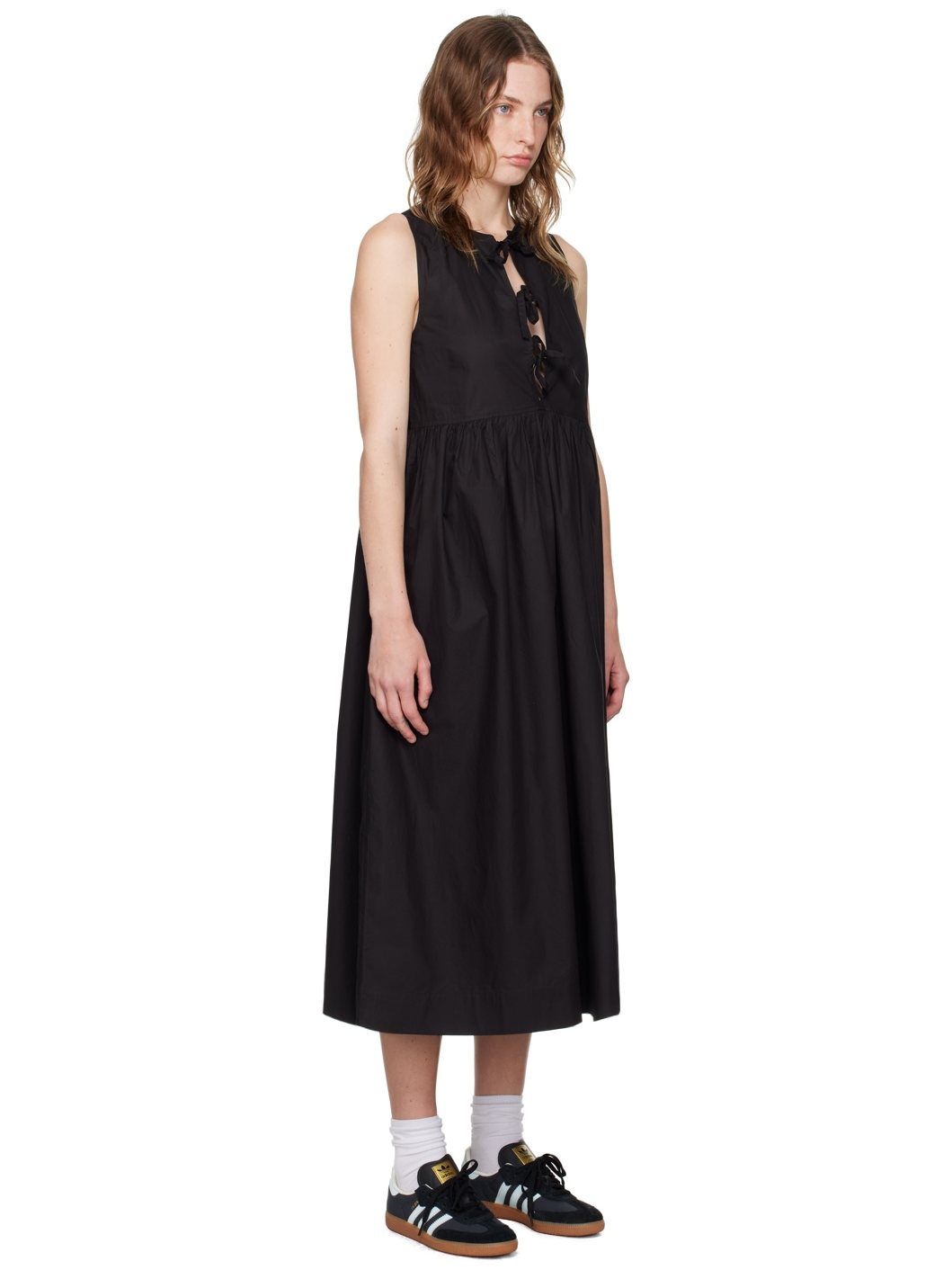 Black A-Line Midi Dress - 2