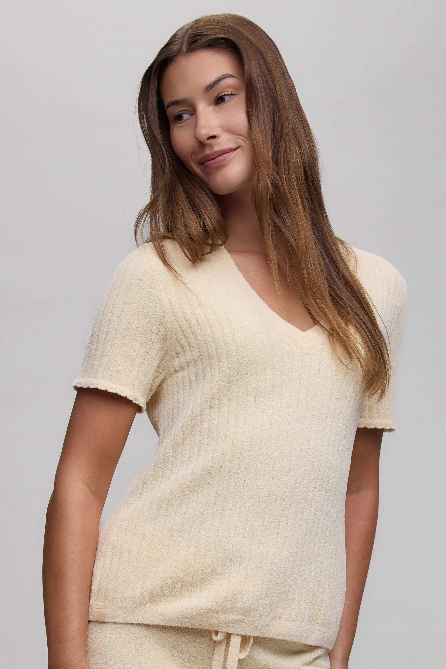 CozyChic Ultra Lite® Scallop Rib Short Sleeve - 1