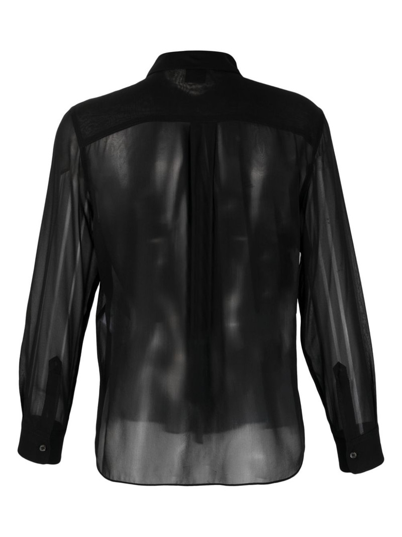 Aspesi pintuck-detailing sheer silk shirt outlook