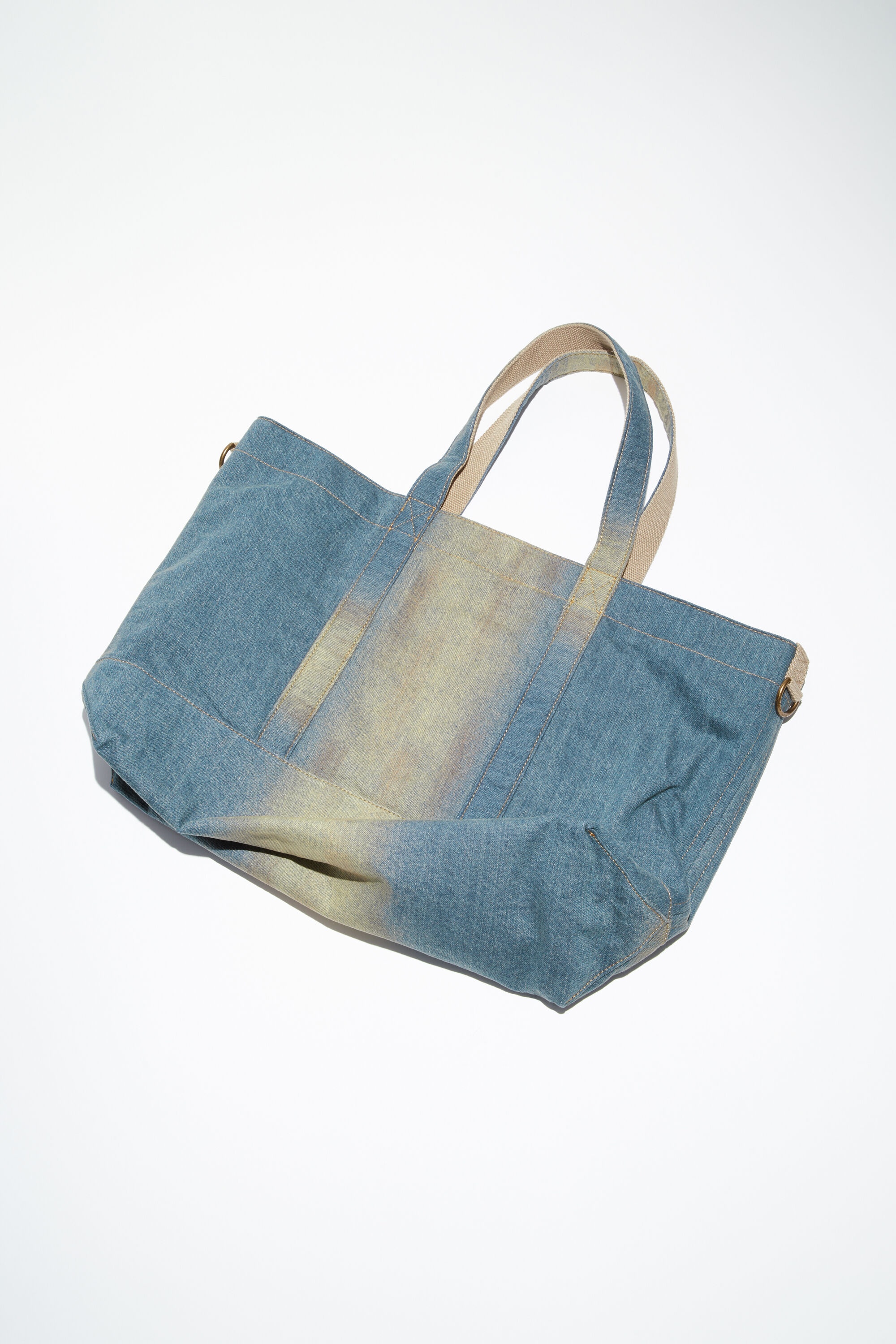 Denim tote bag - Light blue/beige - 5