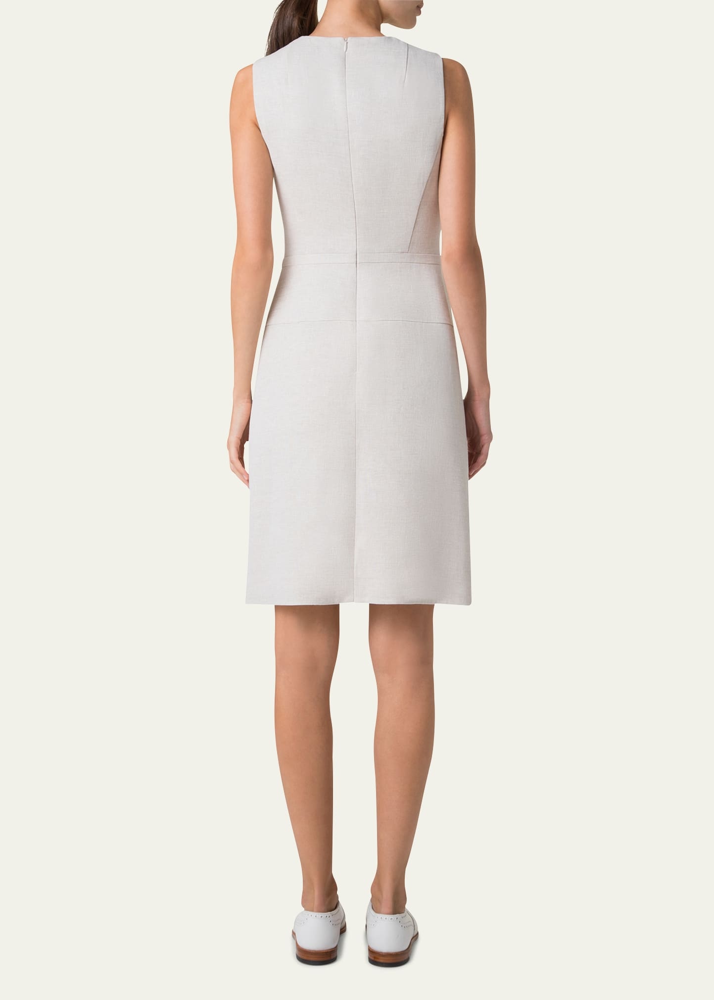 Sleeveless Paneled Double-Face Linen Dress - 3