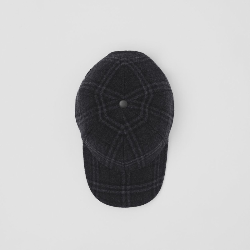 Check Wool Cashmere Baseball Cap 5