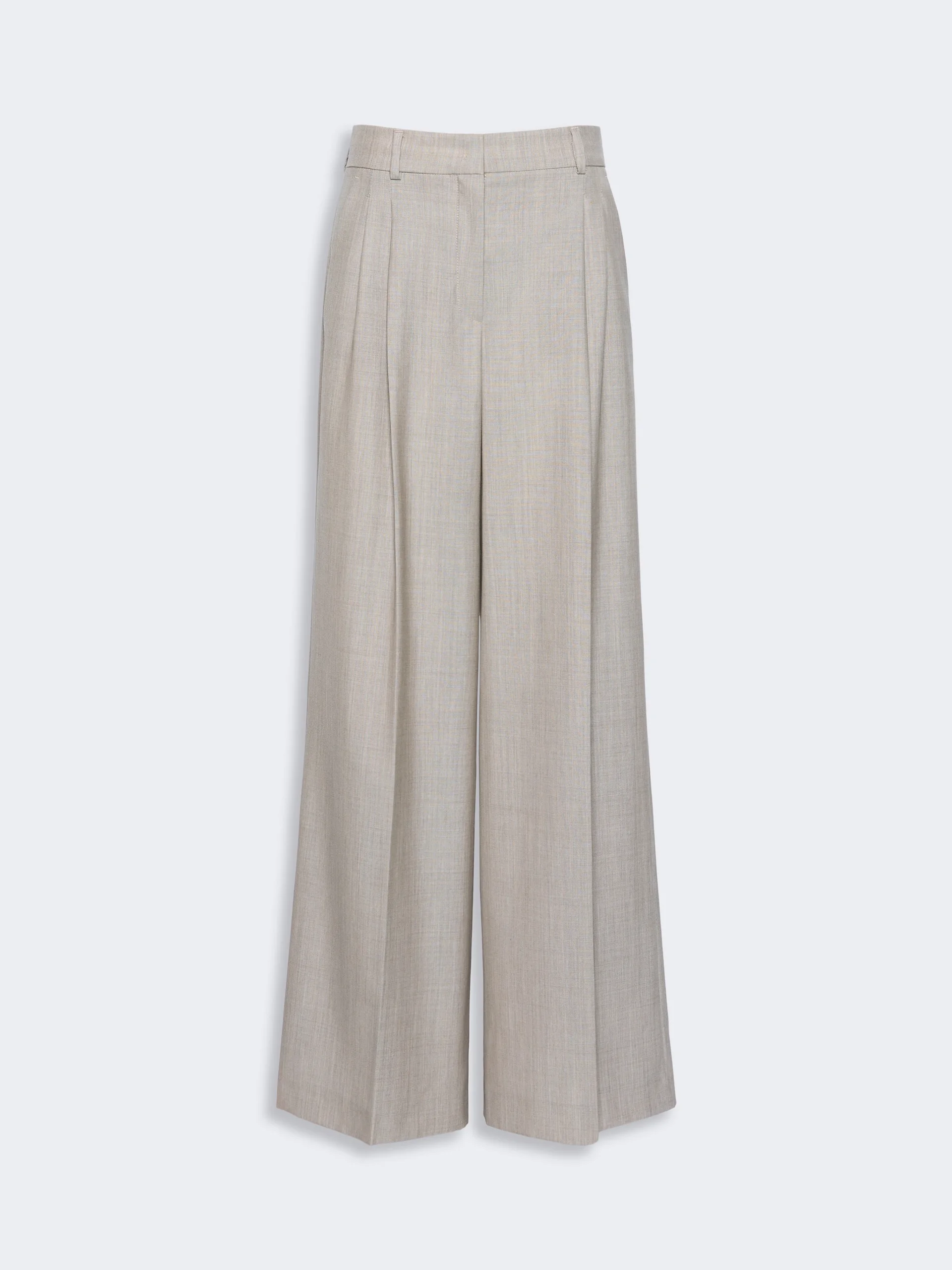 OVVIO Wide-leg woollen cloth trousers - HAZELNUT BROWN - 1