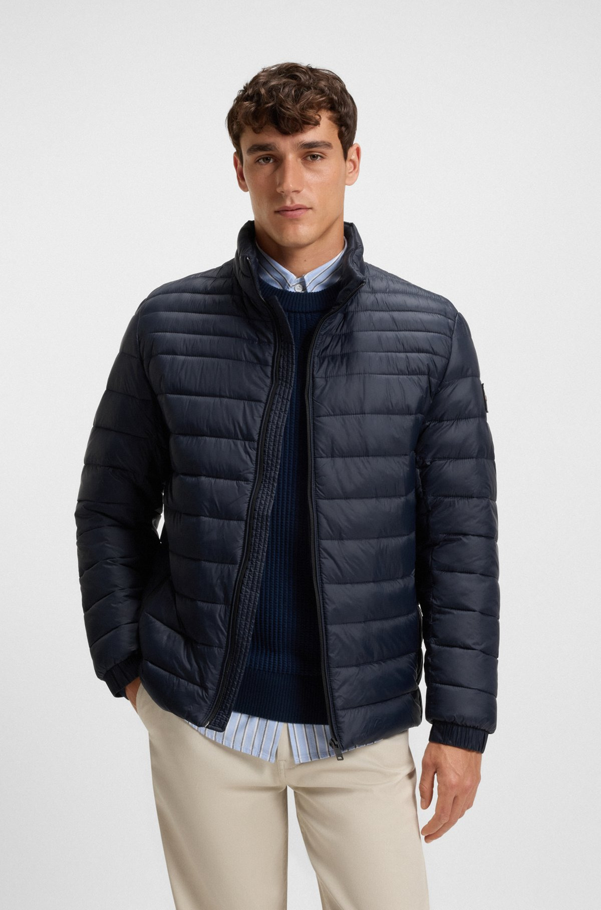 WATER-REPELLENT QUILTED FIELD JACKET WITH PACKABLE HOOD - 2