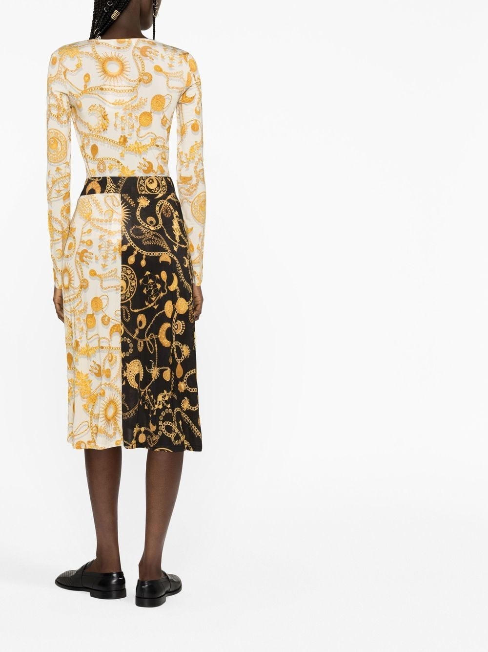 Ornament Moon-print midi skirt - 4
