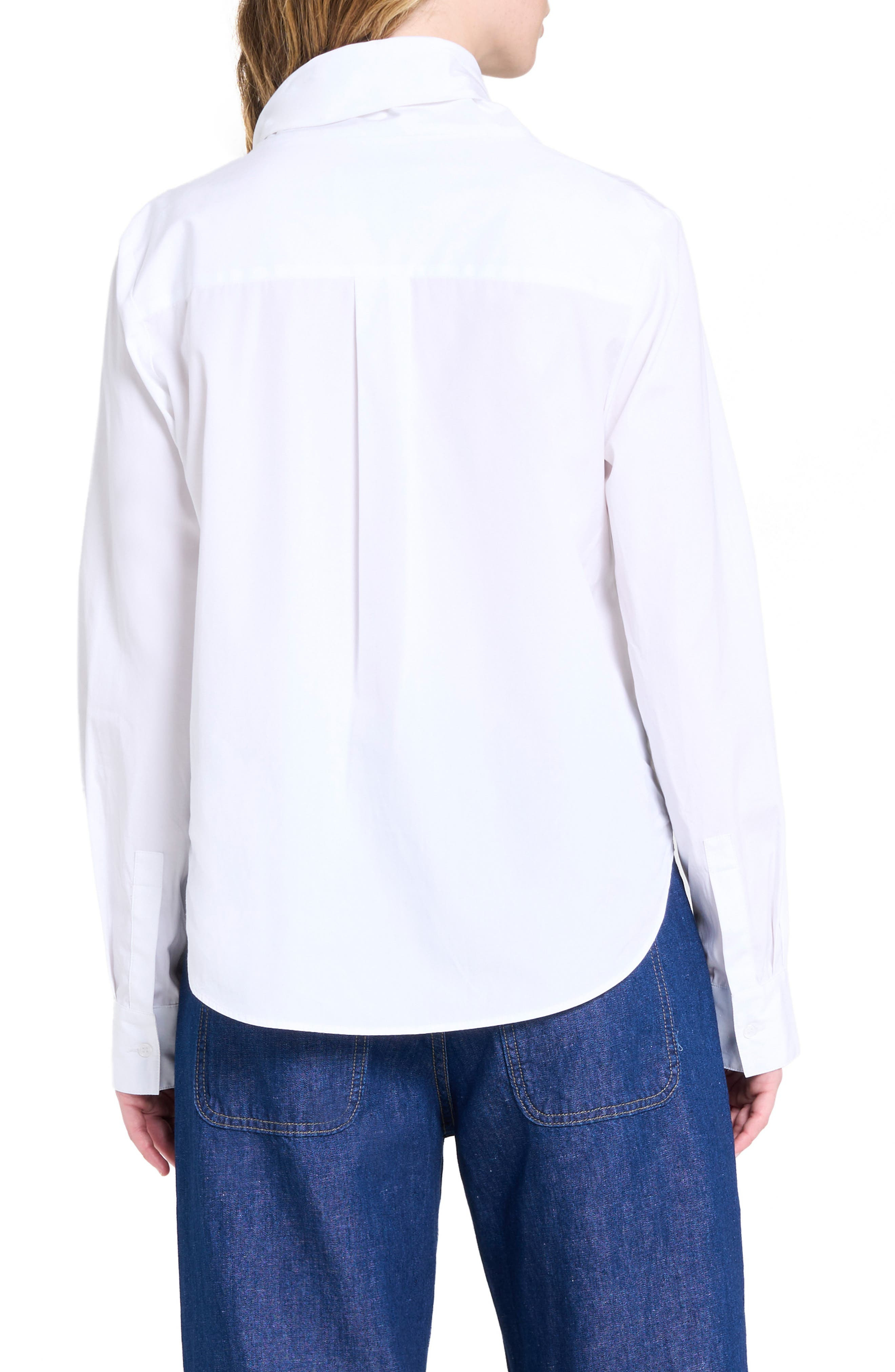 TWP My Maria Drape Neck Pullover Shirt in White at Nordstrom - 2