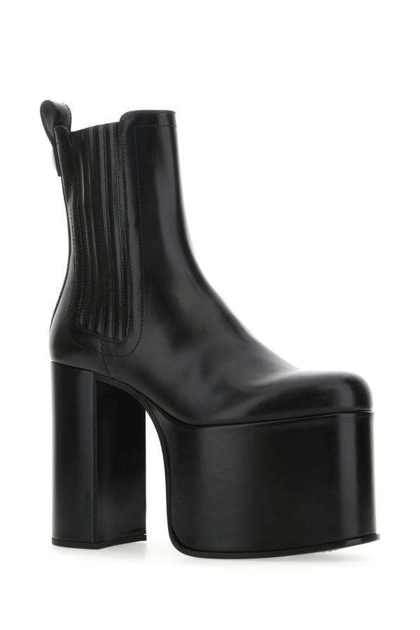 Valentino Garavani Woman Black Leather Club Ankle Boots - 2