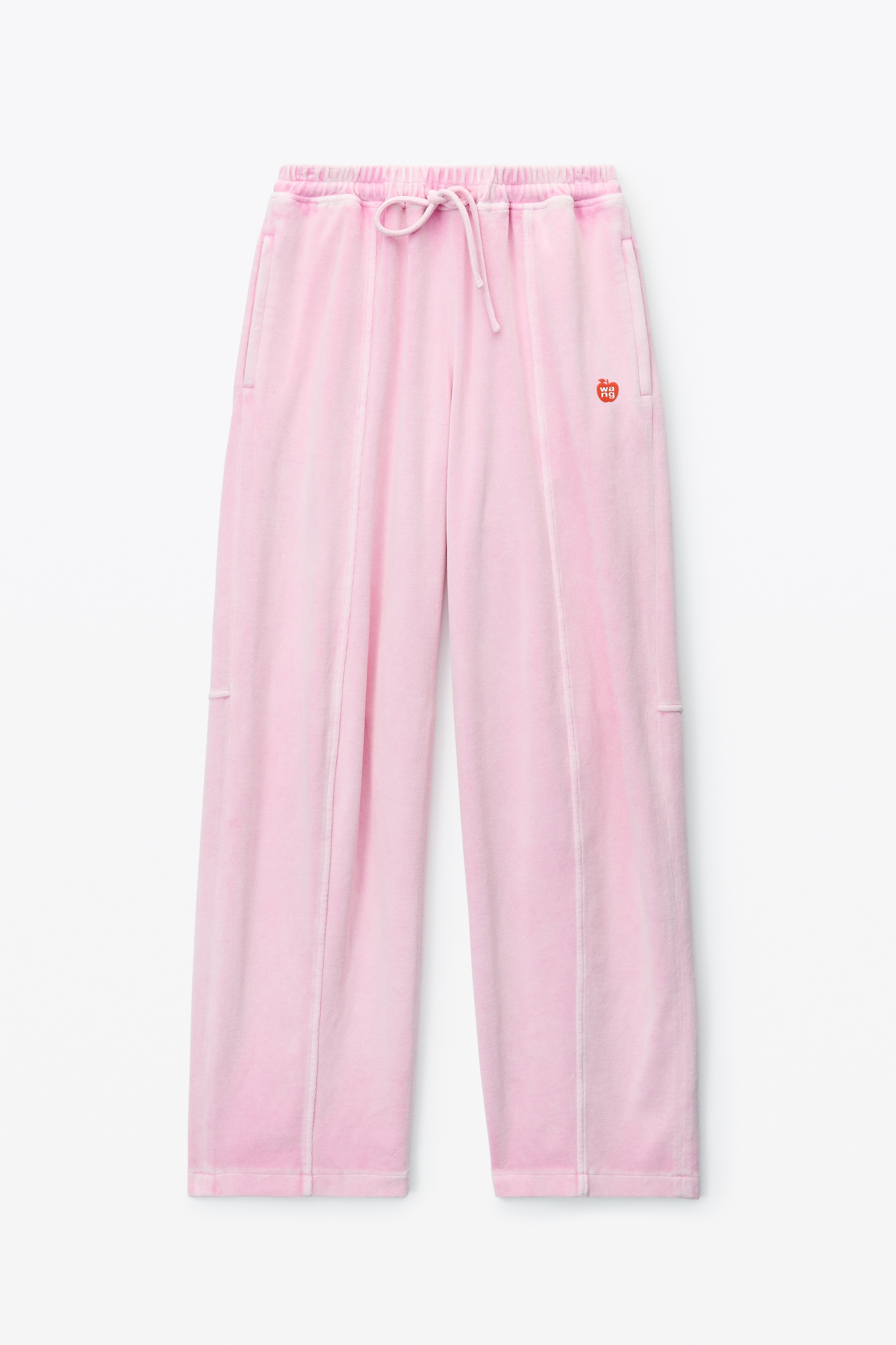 apple logo track pant in velour - 1