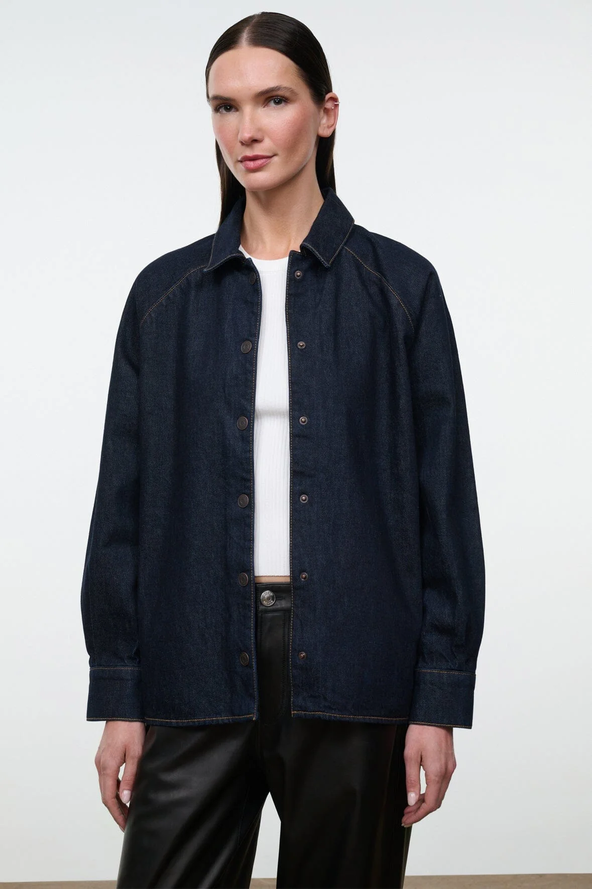 STAUD MYLES SHIRT JACKET INDIGO - 1
