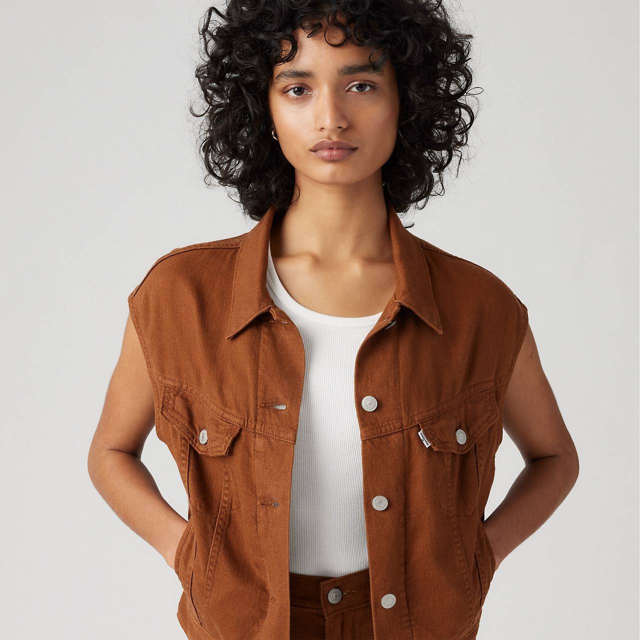 SHRUNKEN '90S LINEN BLEND LIGHTWEIGHT VEST - 5