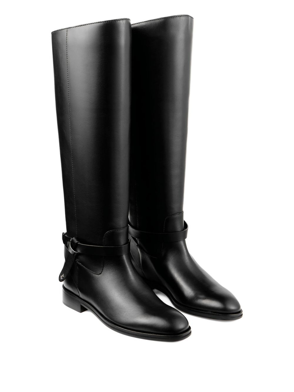 knotted-strap leather boots - 2