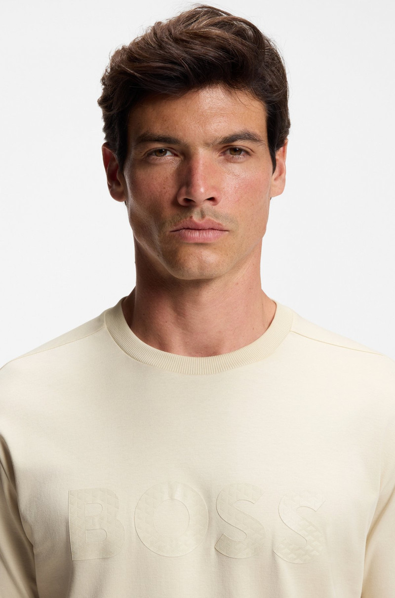 COTTON-JERSEY T-SHIRT WITH STRUCTURED LOGO 3