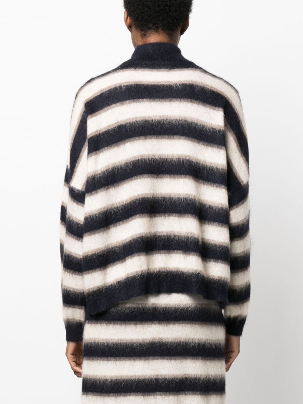 striped fine-knit jumper - 4