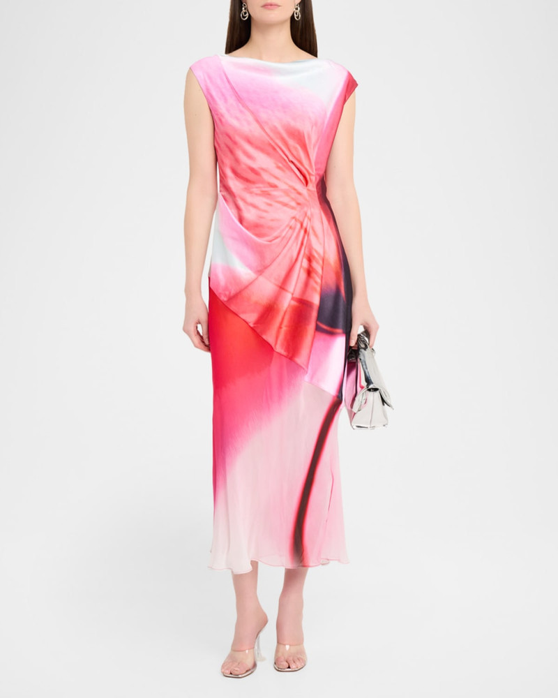 SIGNIFICANT OTHER Farrah Draped Satin-Georgette Dress outlook