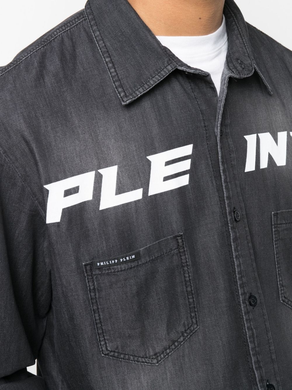 Plein™ logo denim shirt - 5