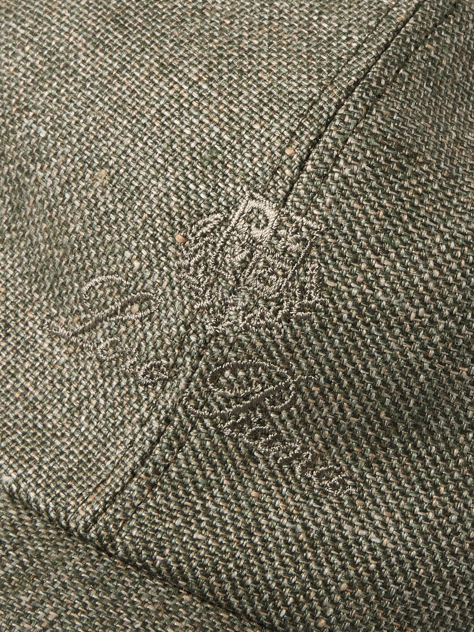 Logo-Embroidered Linen Baseball Cap Green - 4