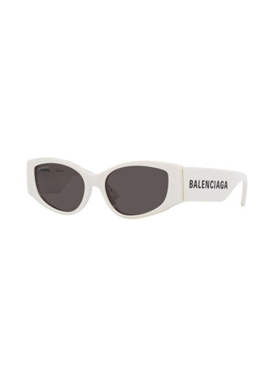 BALENCIAGA logo-print oval-frame sunglasses outlook