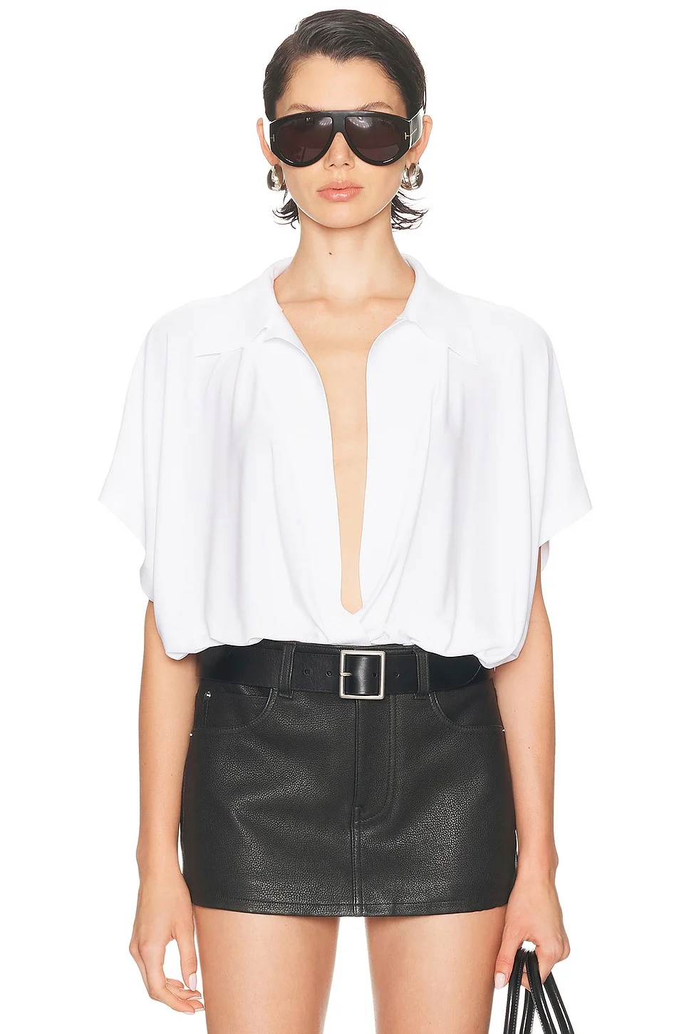 Super Oversized Sleeveless Boyfriend Bodysuit - 1