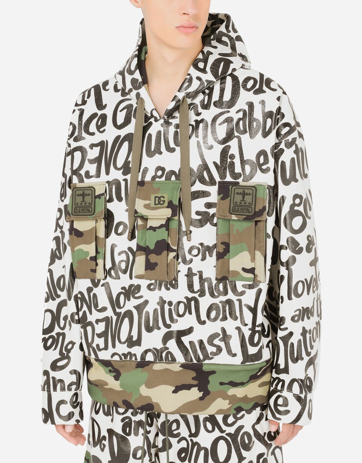 Printed sweatshirt with camouflage details - 4