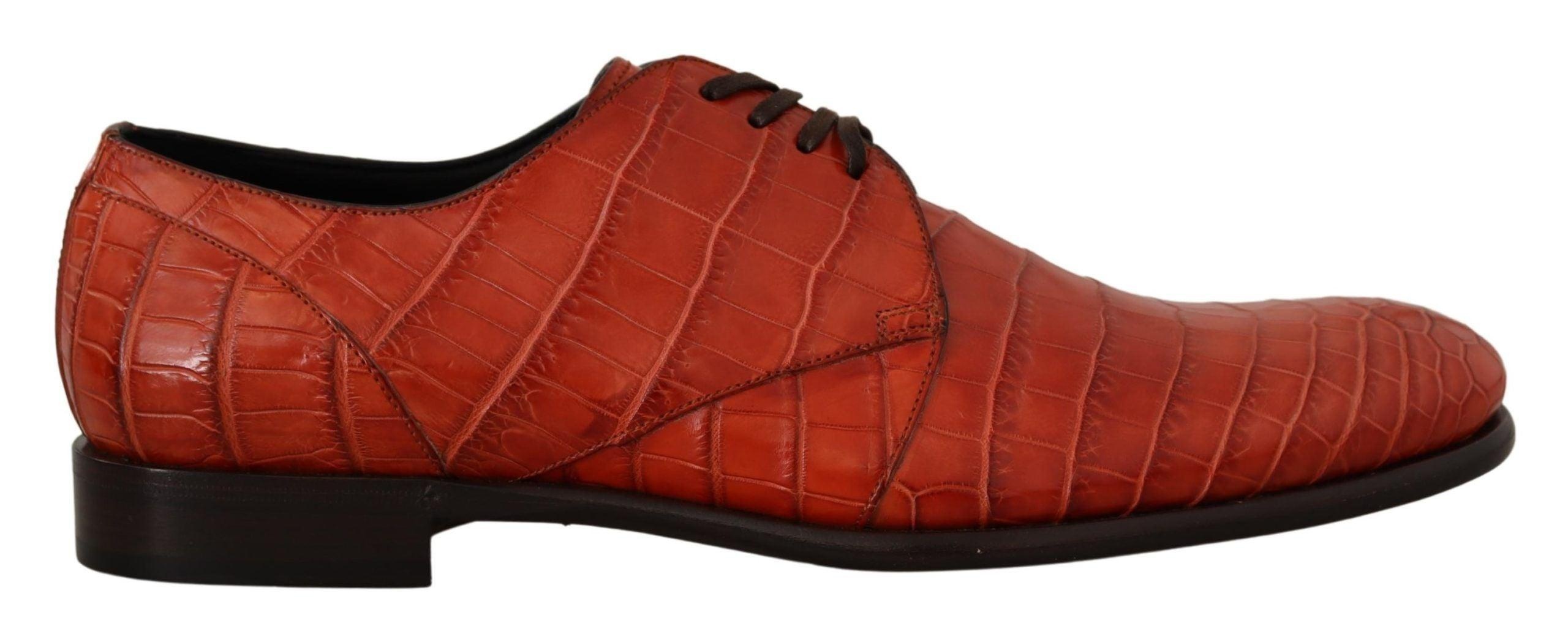 Dolce & Gabbana Orange Exotic Leather Dress Derby Shoes - 1