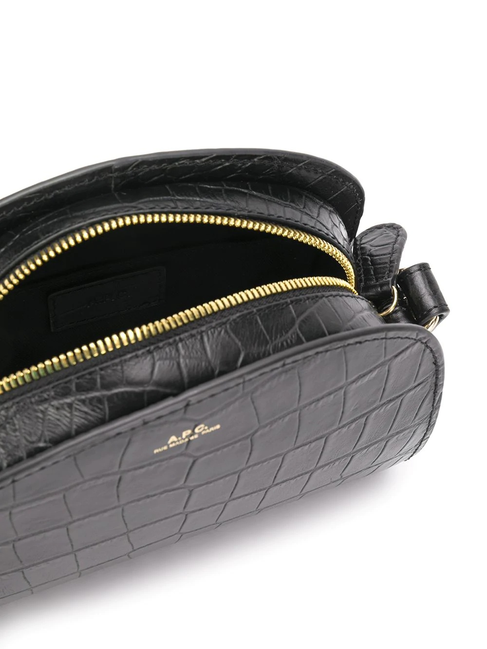 Demi crocodile-effect half-moon bag - 5