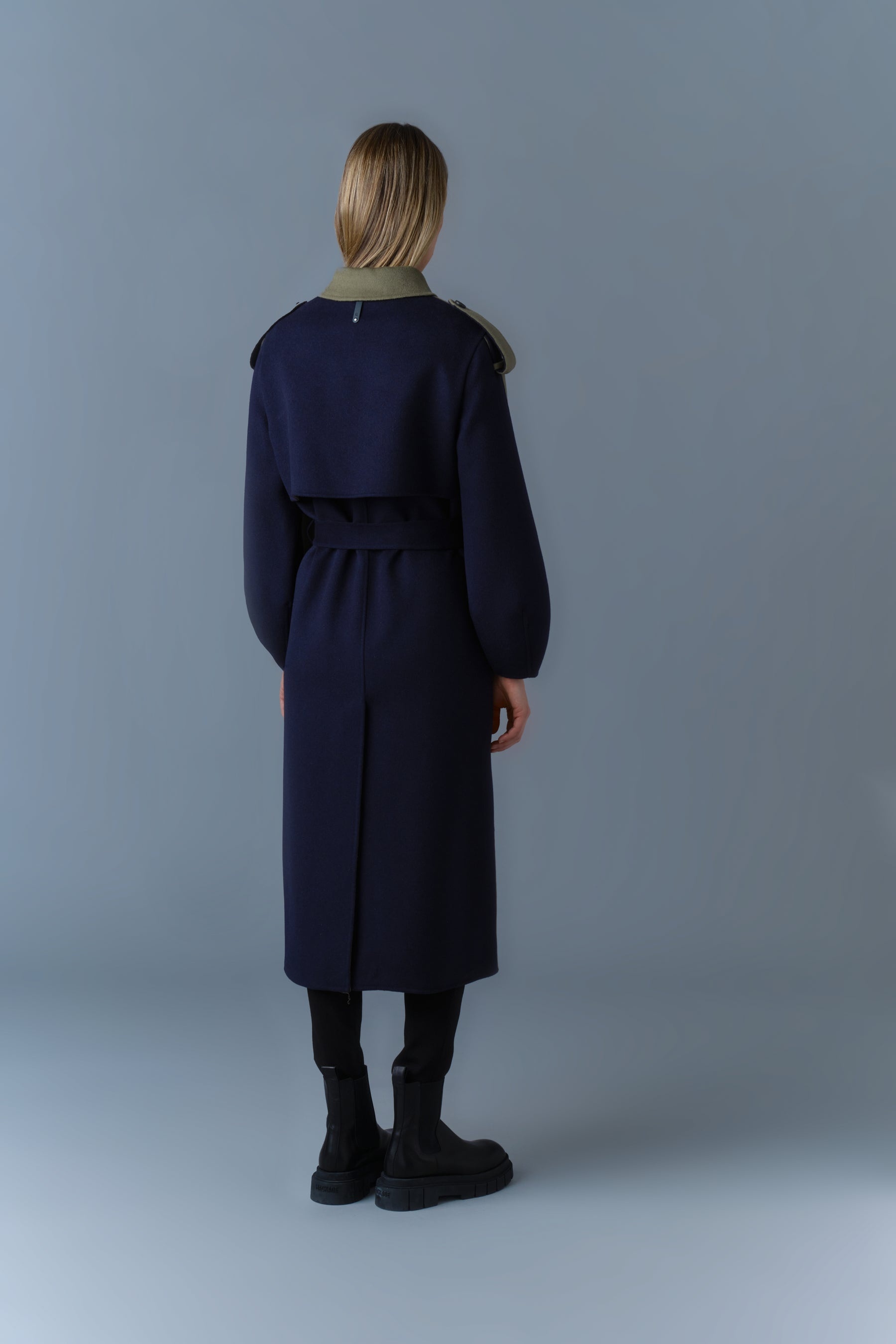 CEYLA Double-Face Wool Coat with Sash Belt - 5