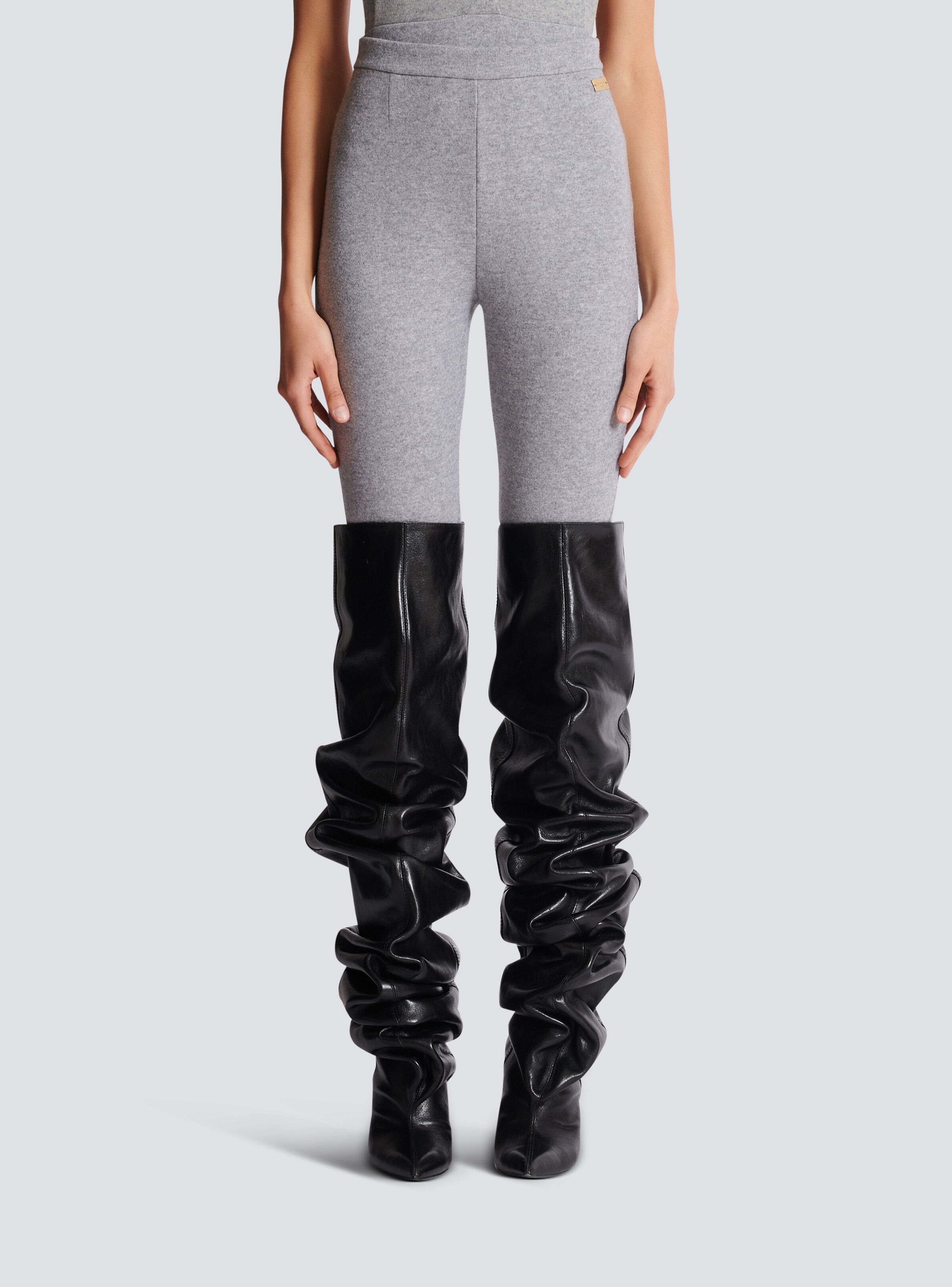 Cotton knit leggings - 5