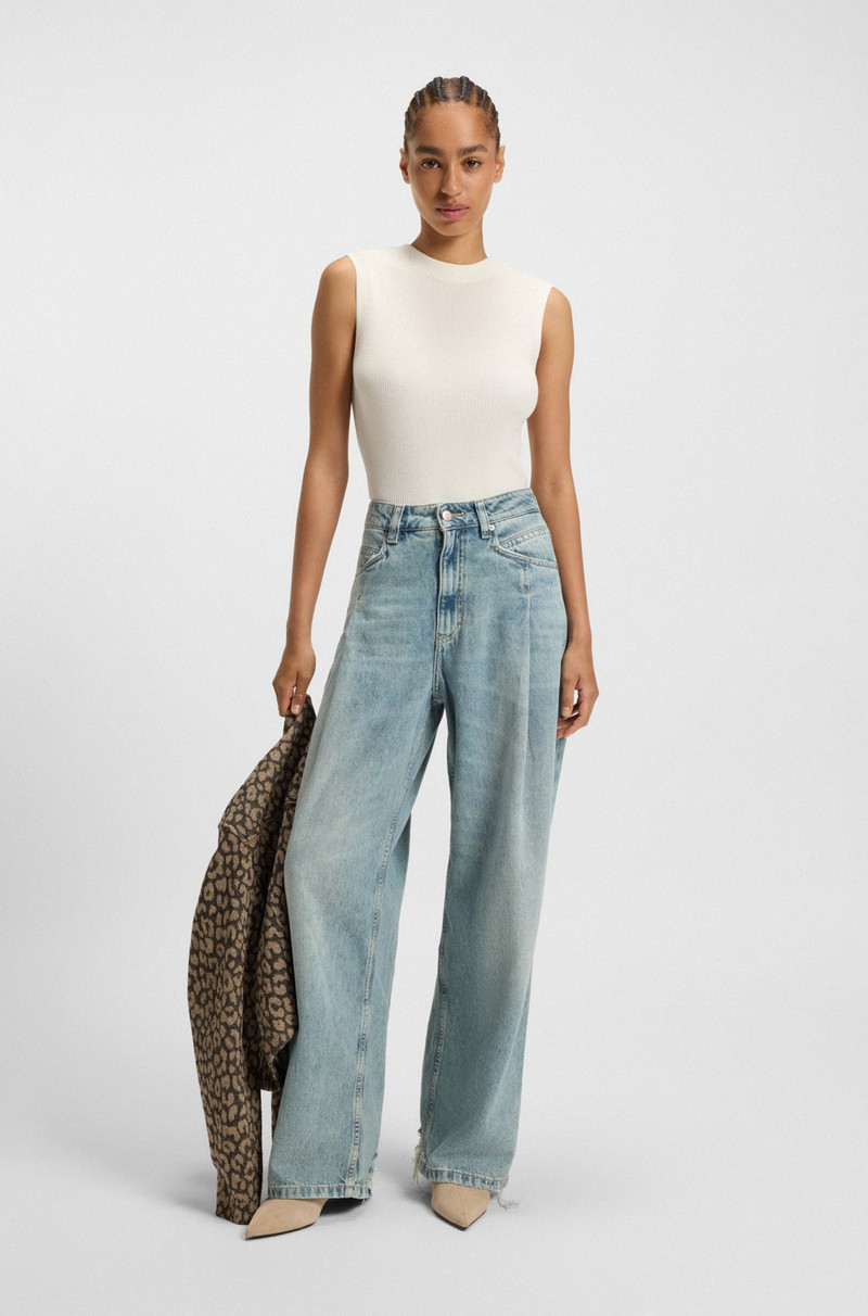 BOSS WIDE-LEG JEANS WITH FRONT PLEATS outlook