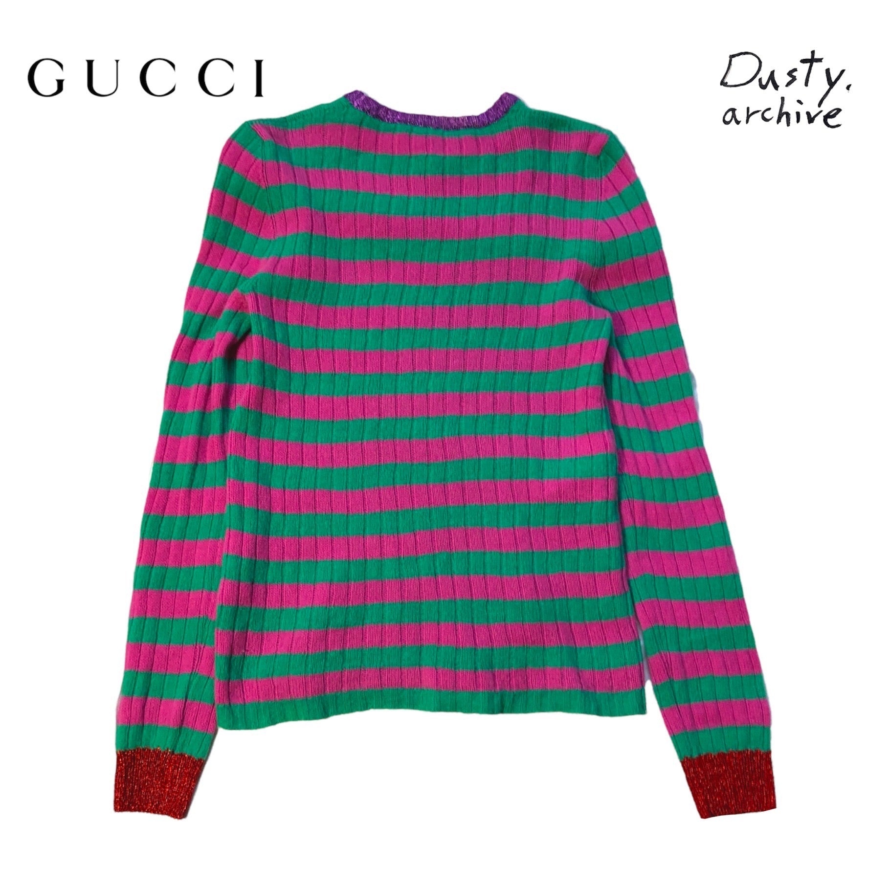 Gucci metalic wool knit crewneck sweater XL - 2